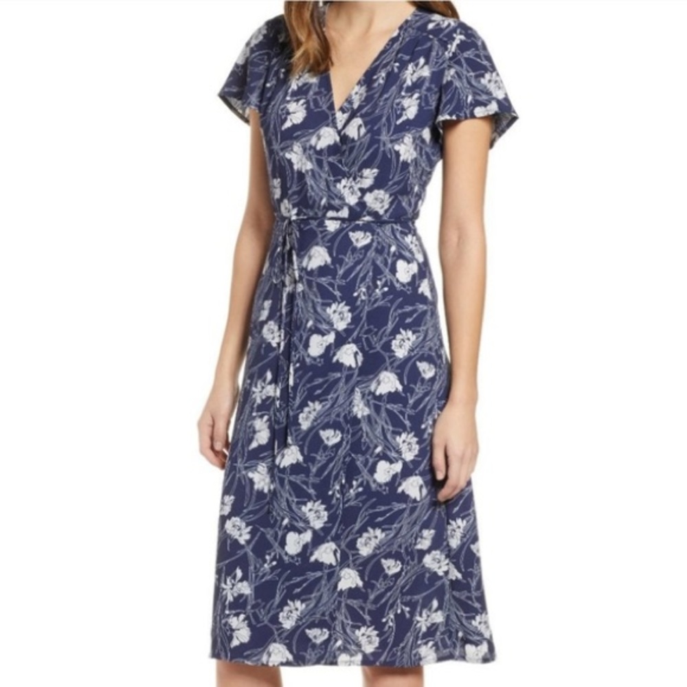 Leith Floral Wrap Dress